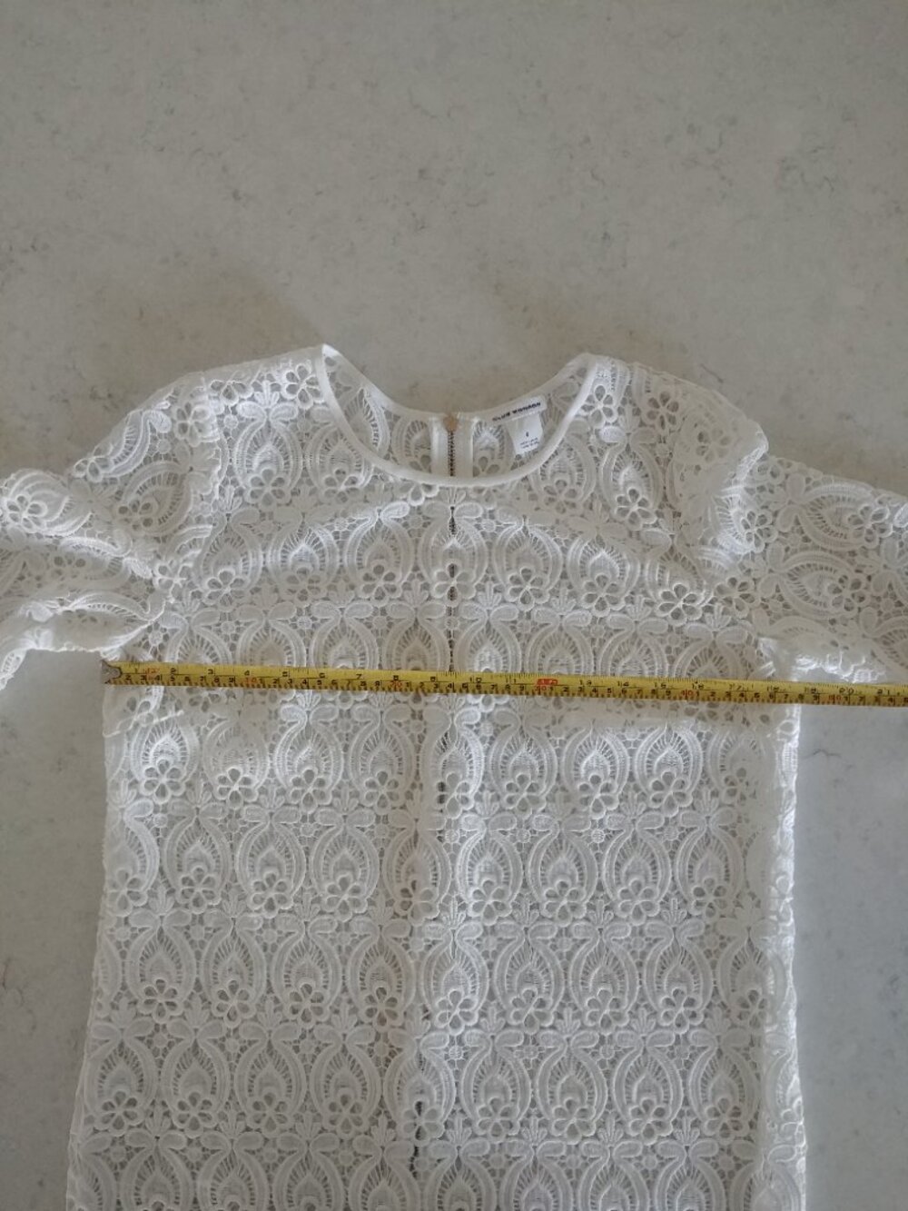 Club Monaco size 8 white cutout lace mini dress sheer - Picture 15 of 16